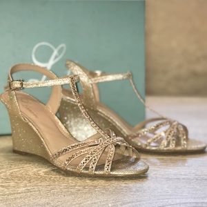 50s Hollywood Glam inspired Glitter Wedge Heel